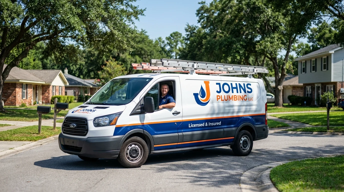 Johns Plumbing LLC service van in Red Lodge, MT